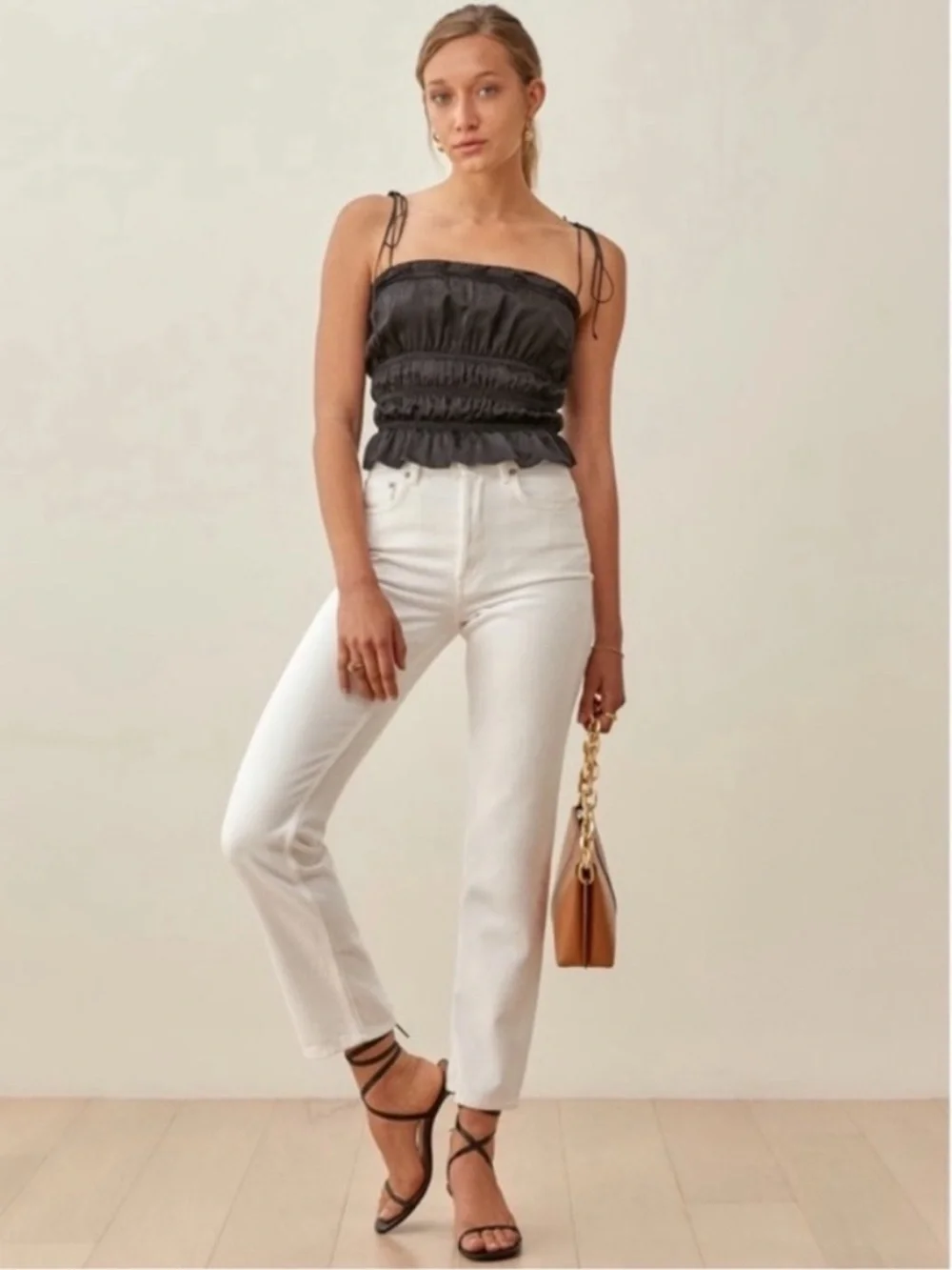 🖤 Reformation viviane black silk top. - Picture 3 of 7